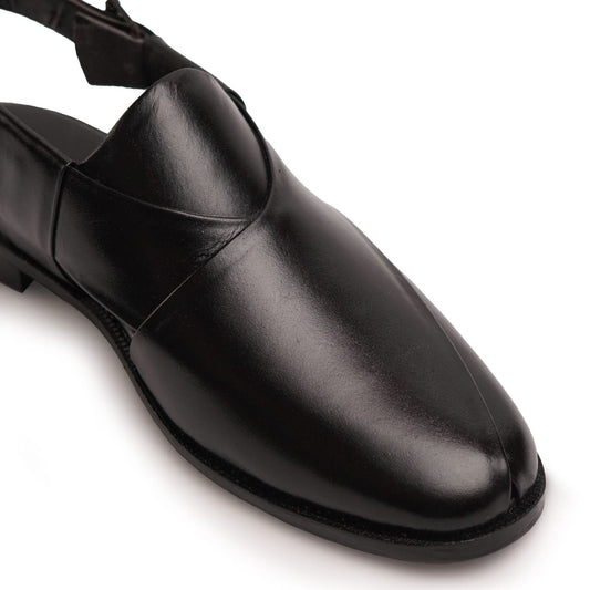 Classic Black Peshawari Sandals – Traditional Elegance Meets Modern Simplicity
