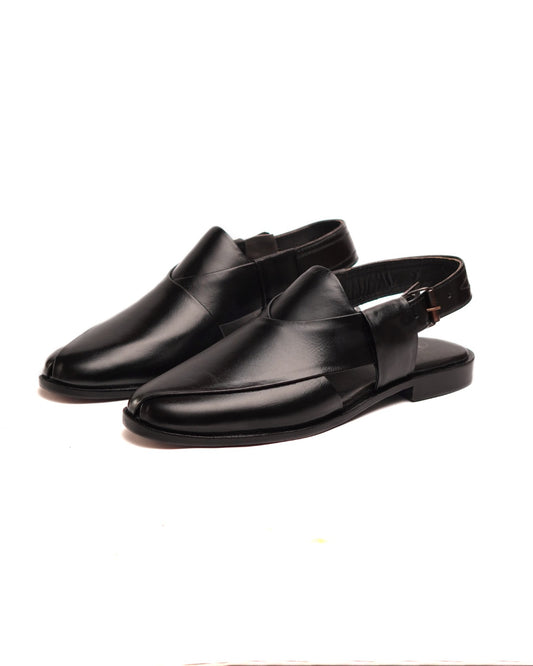 Classic Black Peshawari Sandals – Traditional Elegance Meets Modern Simplicity