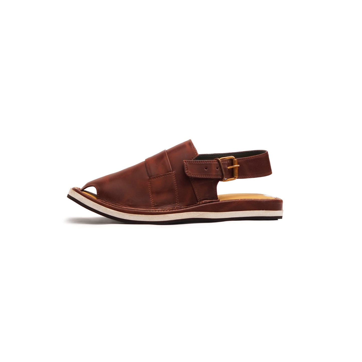 Handcrafted Brown Leather Peshawari Sandal with Modern Sole